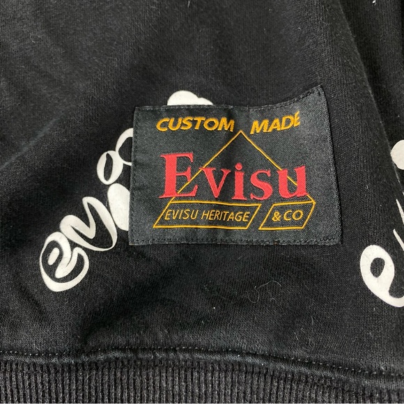 EVISU Superior Osaka Japan All Over Print Crewneck God head Custom Made RARE - Picture 2 of 11
